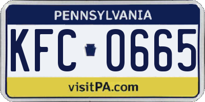 PA license plate KFC0665