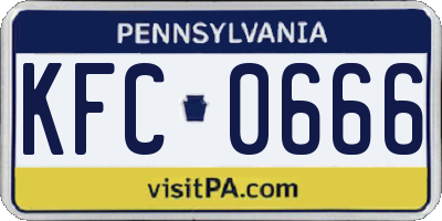 PA license plate KFC0666
