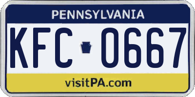 PA license plate KFC0667