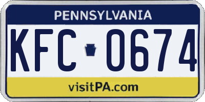PA license plate KFC0674