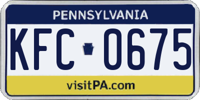 PA license plate KFC0675