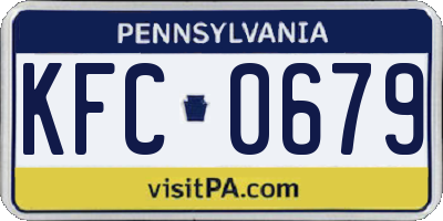 PA license plate KFC0679