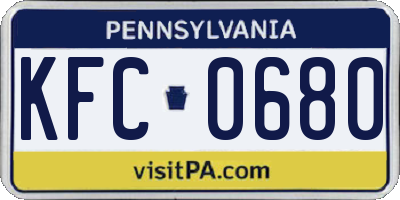 PA license plate KFC0680