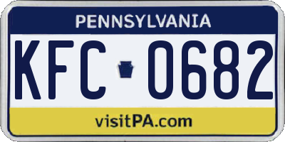 PA license plate KFC0682