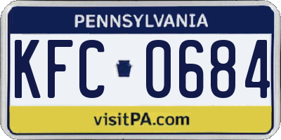 PA license plate KFC0684
