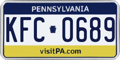 PA license plate KFC0689