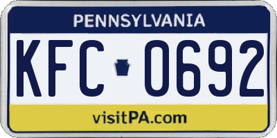 PA license plate KFC0692