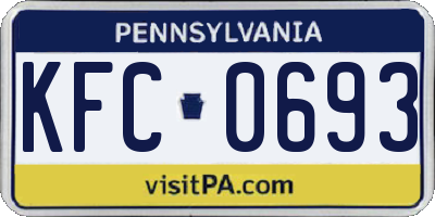 PA license plate KFC0693