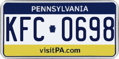 PA license plate KFC0698