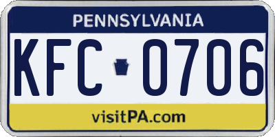 PA license plate KFC0706