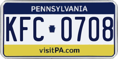 PA license plate KFC0708