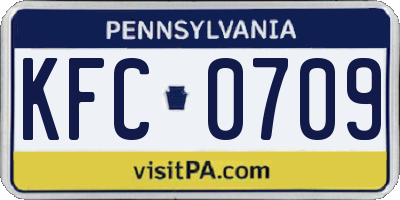 PA license plate KFC0709