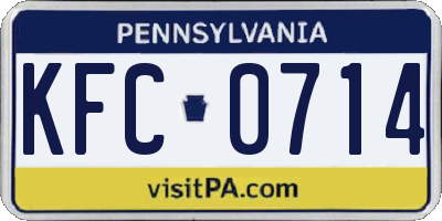 PA license plate KFC0714
