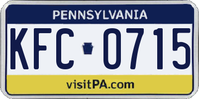 PA license plate KFC0715