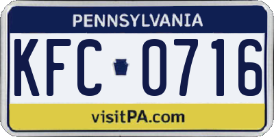 PA license plate KFC0716