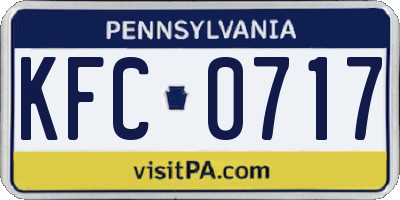 PA license plate KFC0717