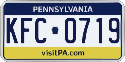 PA license plate KFC0719