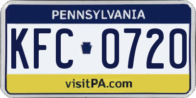 PA license plate KFC0720
