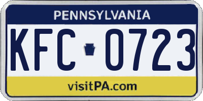 PA license plate KFC0723