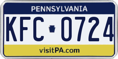 PA license plate KFC0724