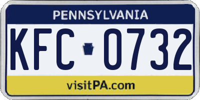 PA license plate KFC0732