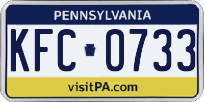 PA license plate KFC0733