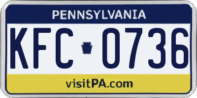 PA license plate KFC0736