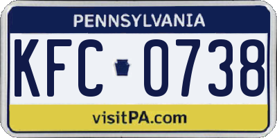 PA license plate KFC0738