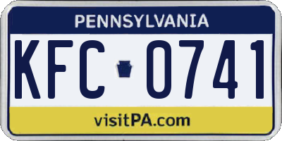 PA license plate KFC0741