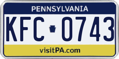 PA license plate KFC0743