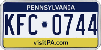PA license plate KFC0744