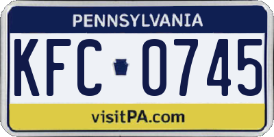 PA license plate KFC0745