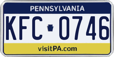 PA license plate KFC0746