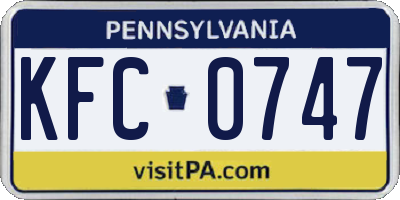 PA license plate KFC0747