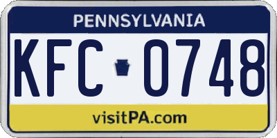 PA license plate KFC0748
