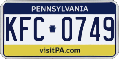PA license plate KFC0749