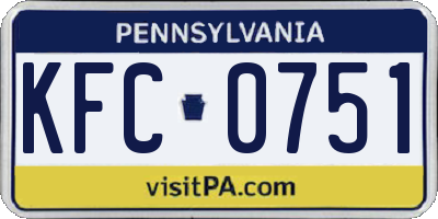 PA license plate KFC0751