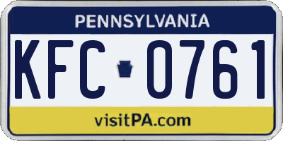 PA license plate KFC0761