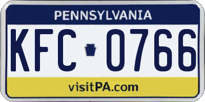 PA license plate KFC0766