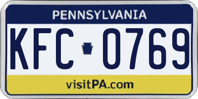 PA license plate KFC0769