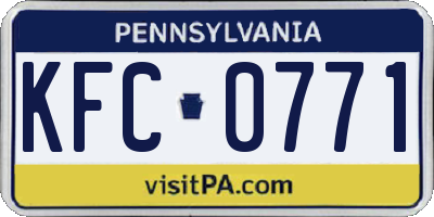 PA license plate KFC0771