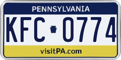 PA license plate KFC0774