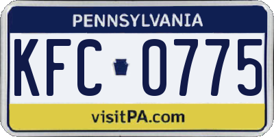 PA license plate KFC0775
