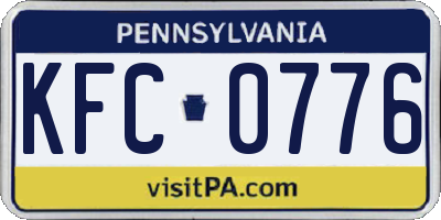 PA license plate KFC0776