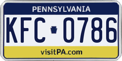 PA license plate KFC0786