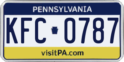 PA license plate KFC0787