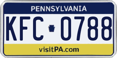 PA license plate KFC0788