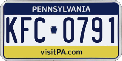PA license plate KFC0791