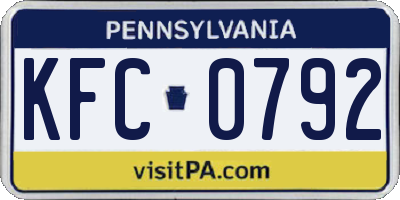PA license plate KFC0792