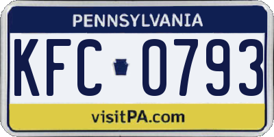 PA license plate KFC0793